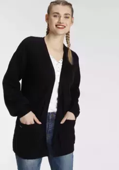 Кардиган KangaROOS, выполнен из уютного трикотажа, черный