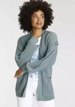 Кардиган KangaROOS, выполнен из уютного трикотажа, серый