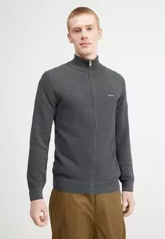 Кардиган КАРДИГАН НА МОЛНИИ GANT, антрацитовый меланж