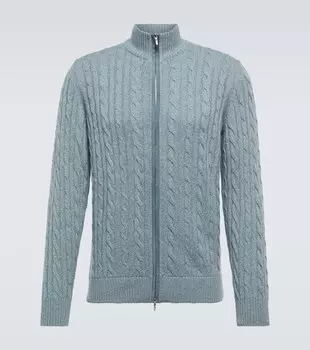 Кардиган кашемировой вязки косами Loro Piana, серый