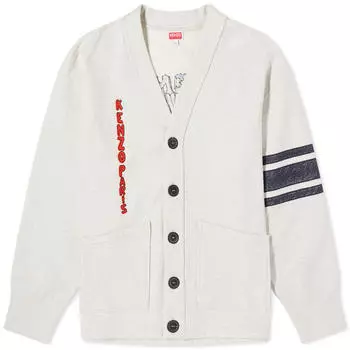 Кардиган Kenzo Drawn Varsity Oversize, цвет Pale Grey