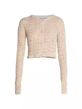Кардиган Kiko Slub из смесового льна Acne Studios, цвет cold beige
