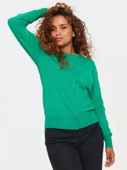 Кардиган Kila с круглым вырезом Saint Tropez, зеленый меланж