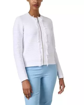 Кардиган Kinross Fringe Zip, белый