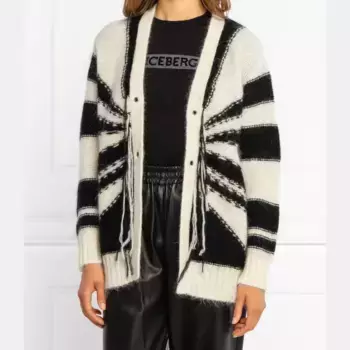 Кардиган классического кроя с добавлением шерсти John Richmond, белый