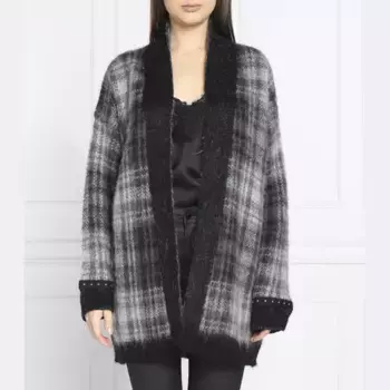 Кардиган классического кроя с добавлением шерсти Liu Jo, серый