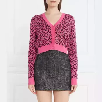 Кардиган классического кроя с добавлением шерсти Pinko, розовый