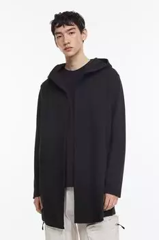 Кардиган классического кроя с капюшоном H&amp;M, черный