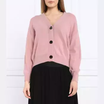 Кардиган классического кроя с пионами с добавлением шерсти Max Mara, розовый