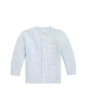 Кардиган контрастной вязки для мальчиков из органического хлопка Ralph Lauren — для малышей, синий