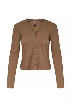 Кардиган - Коричневый - Классический крой PIECES, коричневый