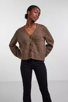 Кардиган - Коричневый - Классический крой Y.A.S., коричневый