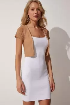 Кардиган - Коричневый - Приталенный крой Happiness stanbul