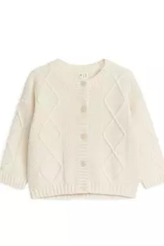 Кардиган косой вязки Arket, бежевый