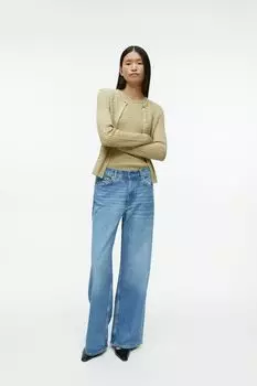 Кардиган косой вязки H&M, бежевый