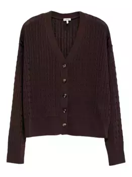 Кардиган косой вязки на пуговицах LOEWE, коричневый