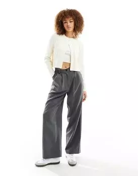 Кардиган косой вязки с разрезом спереди ASOS