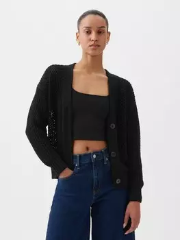 Кардиган крючком Gap, черный