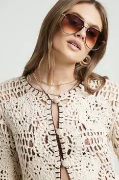 Кардиган крючком River Island, бежевый