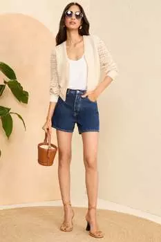 Кардиган крючком с v-образным вырезом Love & Roses, белый