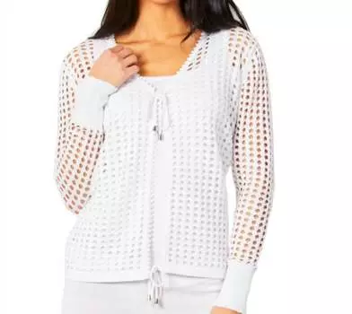 Кардиган крючком с завязками белого цвета Angel Apparel