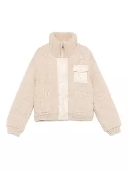 Кардиган крупной вязки Moncler Enfant, серый