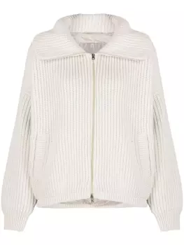 Кардиган крупной вязки на молнии Herno, бежевый