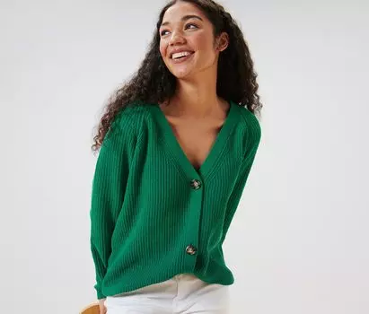 Кардиган крупной вязки Tchibo, зеленый