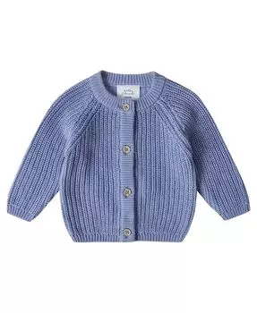 Кардиган крупной вязки в рубчик для малышей Stellou & Friends, синий