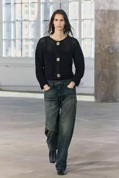 Кардиган крупной вязки ZARA, черный