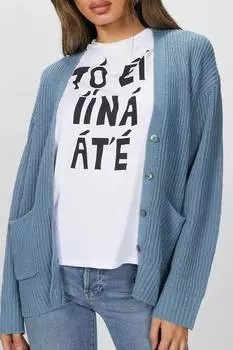 Кардиган Kurt в рубчик синего цвета 6397