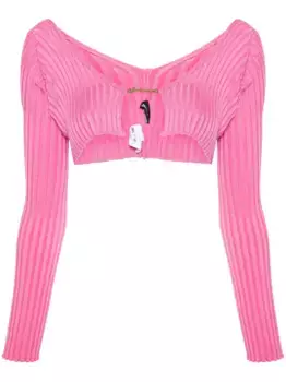 Кардиган La Maille в рубчик JACQUEMUS, розовый