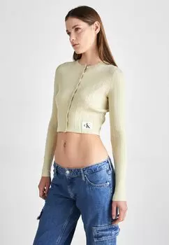 Кардиган LABEL CARDIGAN Calvin Klein Jeans, бежевый