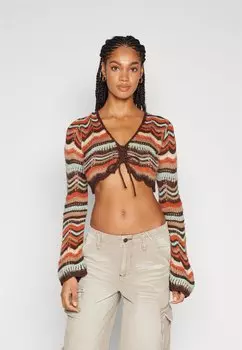 Кардиган LACEUP CARDI BDG Urban Outfitters, коричневый