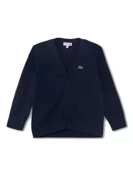 Кардиган Lacoste Kids с V-образным вырезом, синий