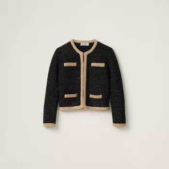 Кардиган Lam крючком Miu Miu, черный