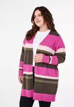Кардиган LANGE MIT BREITEN STREIFEN Zizzi, пестрый розовый