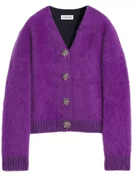 Кардиган Lanvin с эффектом начеса, фиолетовый