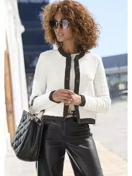 Кардиган LASCANA, цвет creme-schwarz