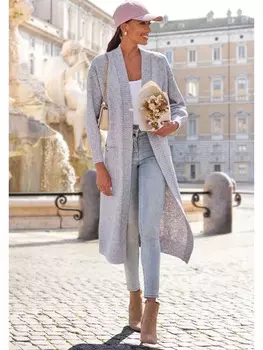 Кардиган LASCANA, цвет grau-multicolor