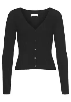Кардиган LASCANA Strickjacke, черный