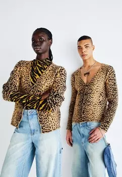 Кардиган Leopard Cardigan Unisex Jaded London, коричневый