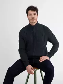 Кардиган LERROS "Кардиган LERROS, микс вязаных узоров", синий