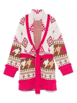 Кардиган Liu Jo Kids с узорчатым жаккардом, розовый
