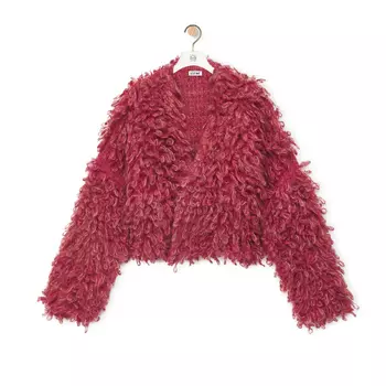 Кардиган Loewe Cropped, светло-красный'