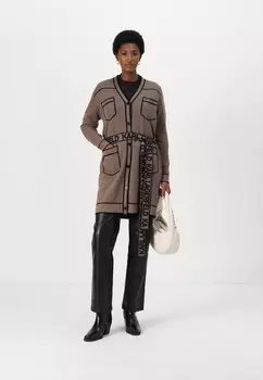 Кардиган LOGO BELTED KARL LAGERFELD, бежевый