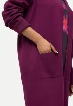Кардиган LONG OPEN FRONT Ulla Popken, темно-фиолетовый