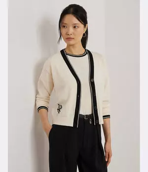 Кардиган Loose fit Lauren Ralph Lauren, бежевый