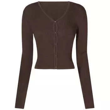 Кардиган Low Classic Hook Slim, темно-коричневый