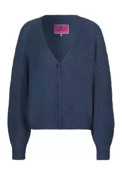 Кардиган любимого предмета "BellonaL", с рельефной структурой, V-образным вырезом, с содержанием шерсти, с содержанием альпаки Lieblingsstck, цвет Smoke